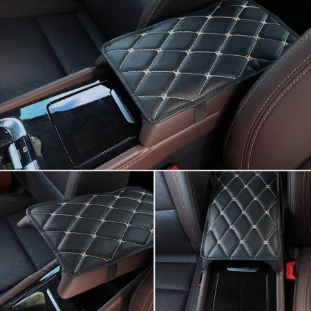 Husa Cotiera Auto Universala 29 cm x 17 cm negru cu cusaturi albe [6]