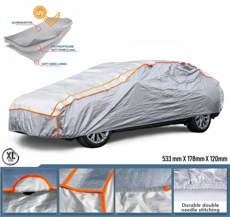 Prelate anti-grindina - Husa Antigrindina pentru Autoturism XXL 533x178x120 cm - Protectie 5 mm Impotriva Grindinei, Ploii, Zapezii si Razelor UV