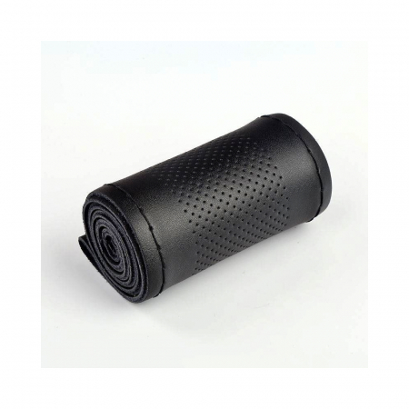 Huse volan - Husa volan cu ac si ata imitatie piele cu gaurele , marime M, culoare Negru Cod: WK-1001