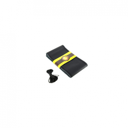 Accesorii pentru interior - Husa volan cu ac si ata piele cu gaurele Negru , marime L latime 11,5cm