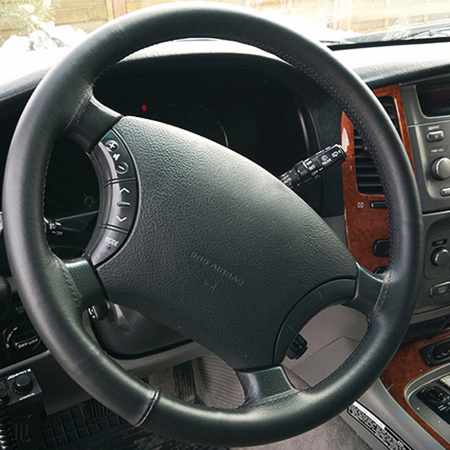 Husa Volan Cu Snur Piele Naturala One Line Negru 37-39 Cm [1]