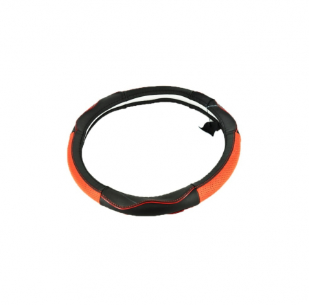 Accesorii pentru interior - Husa volan din piele cu gaurele , Marimea M - culoare negru+ rosu Cod: K431