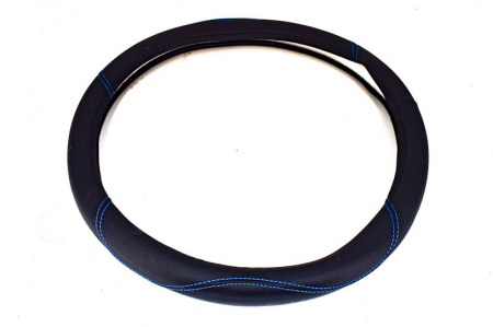 Huse volan - Husa volan FX61 din imitatie de piele marime: M culoare: negru cusatura albastra
