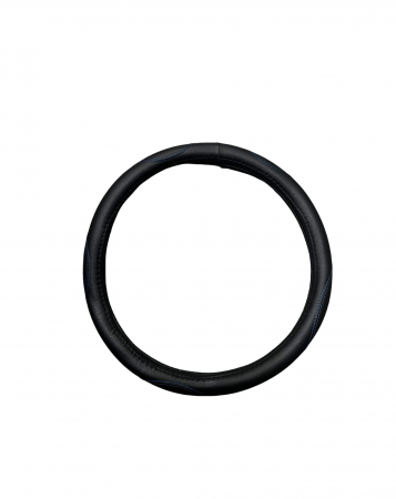 Huse volan - Husa volan imitatie piele , marime M, culoare Negru cusatura albastra Cod: WK-1004