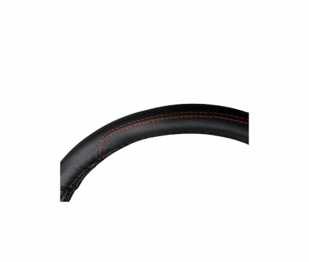 Husa volan imitatie piele, marime M, culoare Negru cusatura rosie Cod: WK-1007 [1]