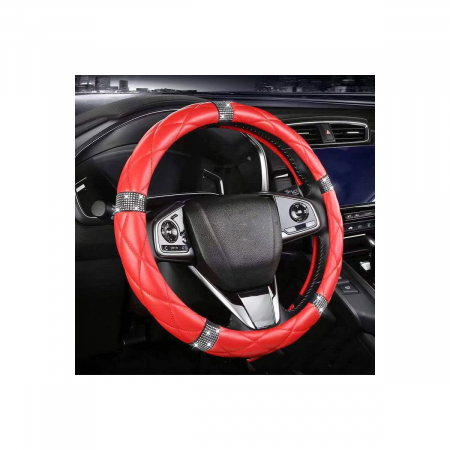 Husa volan imitatie piele marime M, diverse culori Cod: WK-1016 - Rosu [0]