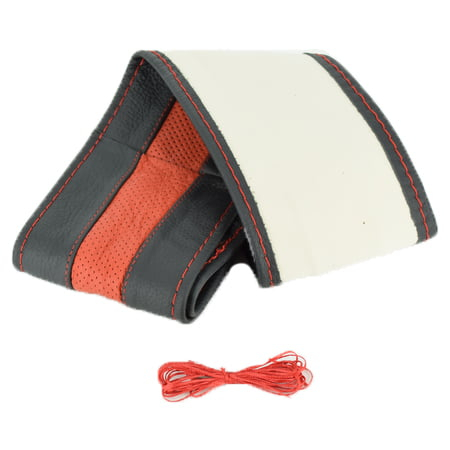 Accesorii pentru interior - Husa volan piele cu ac si ata rosie, marimea M. COD: K101