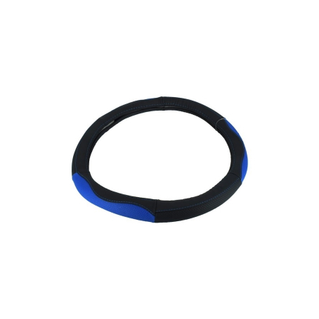 Accesorii pentru interior - Husa volan piele cu gaurele Marime -M culoare negru+albastru Cod: K436