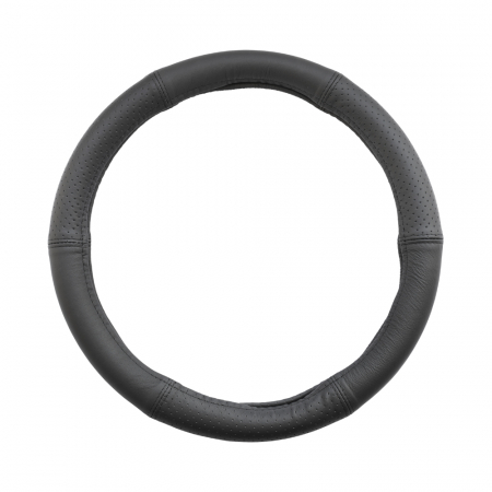 Huse volan - HUSA VOLAN PIELE NATURALA SEMI PERFORATA NEGRU 37-39 CM
