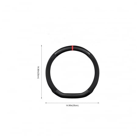 Husa volan sport tesit imitatie piele si carbon, marime M Cod: FX97 [1]