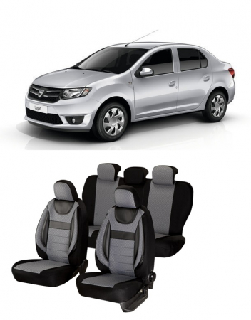 Dacia - Huse auto dedicate DACIA Logan 2012 - 2019 cu insertii de piele ecologica