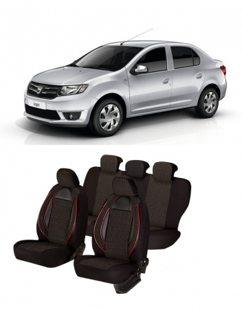 Dacia - Huse auto dedicate DACIA Logan 2012 - 2019 cu insertii de piele ecologica