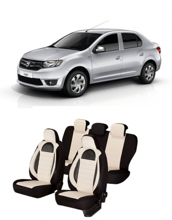 Dacia - Huse auto dedicate DACIA Logan 2012 - 2019 cu insertii de piele ecologica