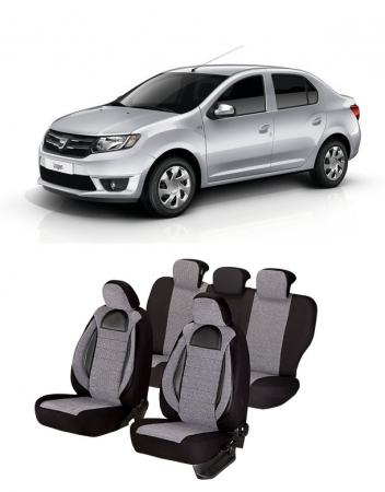 Dacia - Huse auto dedicate DACIA Logan II 2012 - 2019 cu insertii de piele ecologica