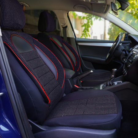 Huse scaune auto cu insertii de piele ecologica SEAT Cordoba 2000 -2009 NEGRU [1]