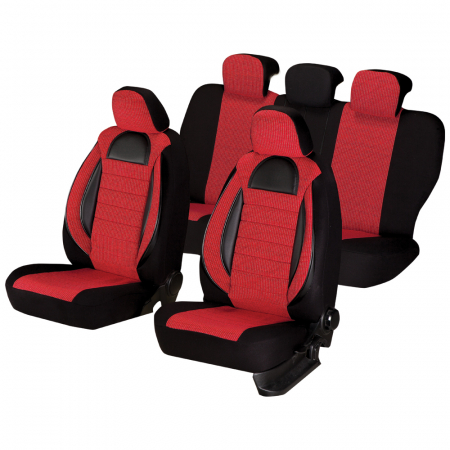 Seat - Huse scaune auto cu insertii de piele ecologica SEAT Cordoba 2000 -2009 (Rosu)