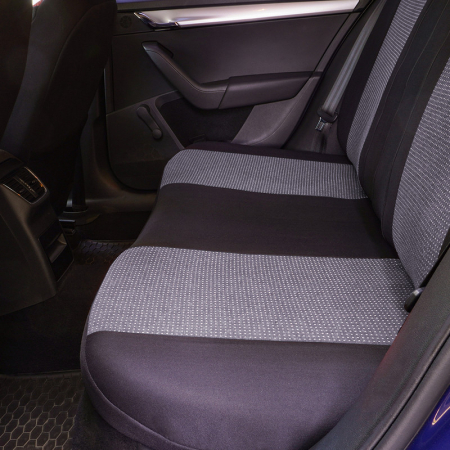 Huse scaune auto cu insertii de piele ecologica SEAT Cordoba 2000 -2009 (Gri – Negru) [2]