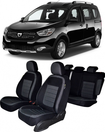 Dacia - Huse scaune auto dedicate DACIA DOKKER 2012 - 2022 bancheta fractionata