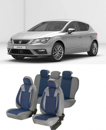 Seat - Huse scaune auto dedicate Seat Leon 2013 - 2019 Premium cu insertii piele