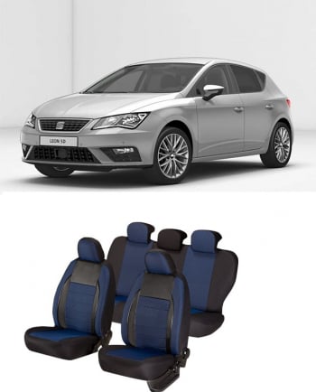 Seat - Huse scaune auto dedicate Seat Leon 2013 - 2019 Premium cu insertii piele