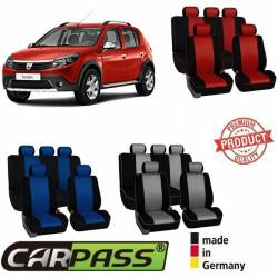 Dacia - Huse scaune dedicate DACIA Sandero 2007 - 2011 Premium RosuAlbastruGri