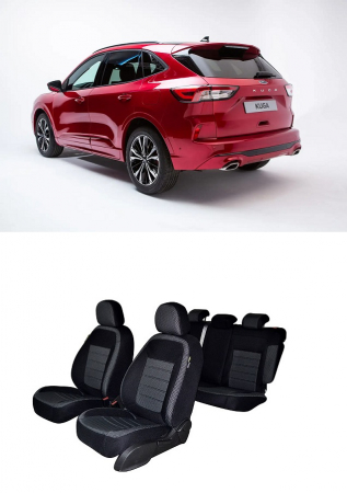 Ford - Set Huse scaune dedicate Ford Kuga (2020-2025)  husa pentru cotiera