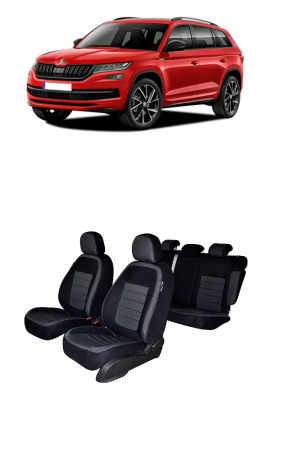 Skoda - Huse scaune dedicate  Skoda Kodiaq (2017-2024) + 2 huse pentru cotiere
