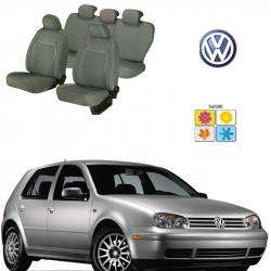 Volkswagen - Huse scaune dedicate VW GOLF 1998 - 2005 Premium piele si textil Gri