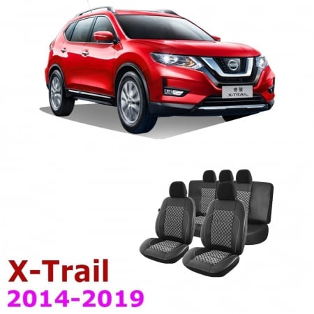 Nissan - Huse scaune din piele si textil dedicate NISSAN X-TRAIL 2014 - 2017 Premium