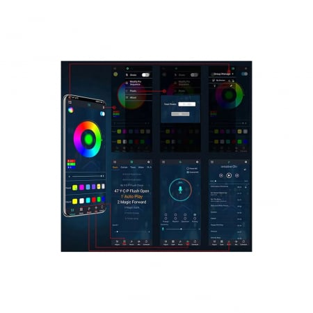 Inele lumina jante LED RGB cu aplicatie BTT 12V [3]