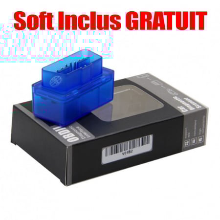 Testere si diagnoza auto - Interfata auto Super Mini OBD2 Bluetooth Cu Cip ELM V2.1 Torque + Soft Inclus GRATUIT