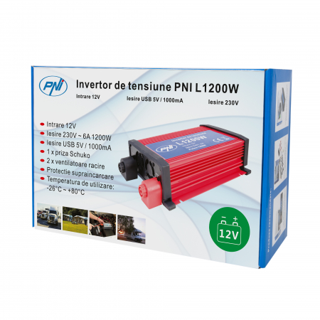 Invertor de tensiune PNI L1200W alimentare 12V iesire 230V [8]