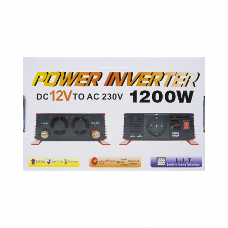 Invertor de tensiune PNI L1200W alimentare 12V iesire 230V [5]