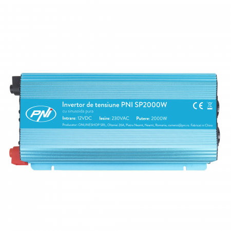 Invertor de tensiune PNI SP2000W cu sinusoida pura, intrare 12V DC, iesire 230V AC, putere 2000W [2]
