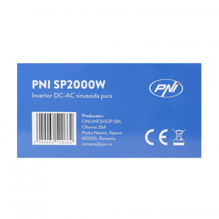 Invertor de tensiune PNI SP2000W cu sinusoida pura, intrare 12V DC, iesire 230V AC, putere 2000W [11]