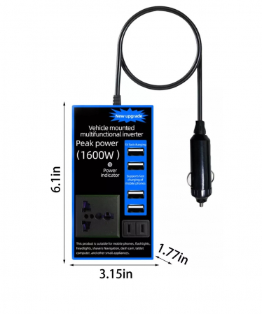 Invertorul auto multifuncțional convertește tensiunea de la 12V la 220V - 1600W [2]
