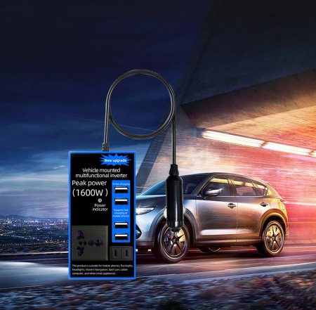 Invertorul auto multifuncțional convertește tensiunea de la 12V la 220V - 1600W [1]