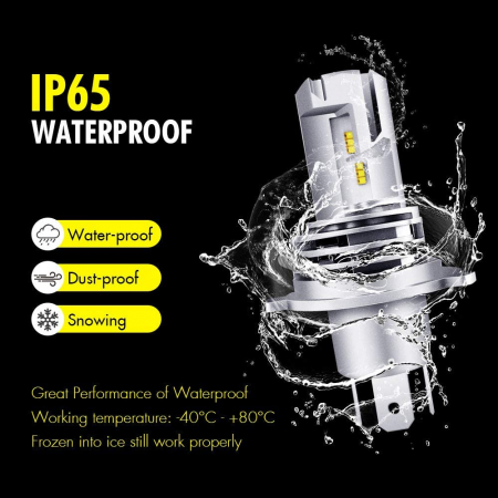 Becuri LED H4 M3, 5000lm 6500K 12V 24V 50W Pentru Masina Motocicleta Camoiane [10]