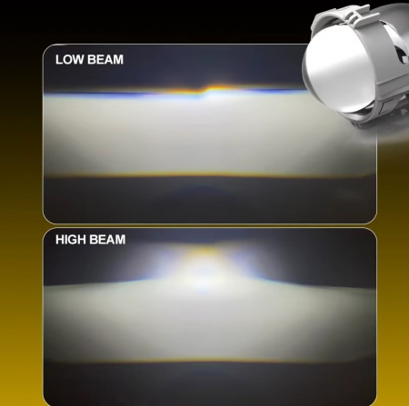 Set de Lupe Bi-LED 2.5″ Faza scurta/Faza lunga, H4, H7, HB3, HB4, 9005, seria P10, 80W, 5500K, 7000lm, 12V [7]
