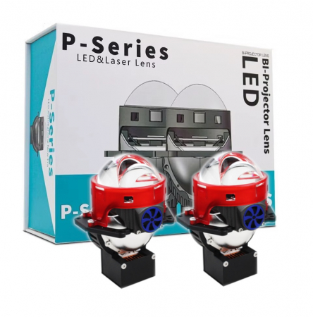 Lupe LED- Xenon - Kit Lupe Bi-Led 3″ Faza scurta/Faza lunga, cu LASER, P91 Seria, 156W, 6500K, 8000lm, 12V
