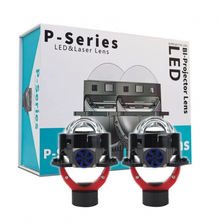 Lupe LED- Xenon - Kit 2 Lupe Bi-Led 3″ Faza scurta/Faza lunga, cu LASER, W60 P Seria, 130W, 6500K, 8000lm, 12V