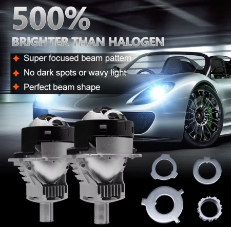 Kit  Lupe Bi-Led 3″ Fază scurtă/Fază lungă, P20 Seria, 90W, 6500K, 6500lm, IP68, 9-16V DC [7]