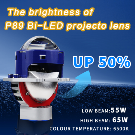 Kit 2 Lupe Bi-Led 3″ Faza scurta/Faza lunga, P89 Seria, 130W, 6500K, 8000lm, IP68, 12V +500 % Luminozitate [3]