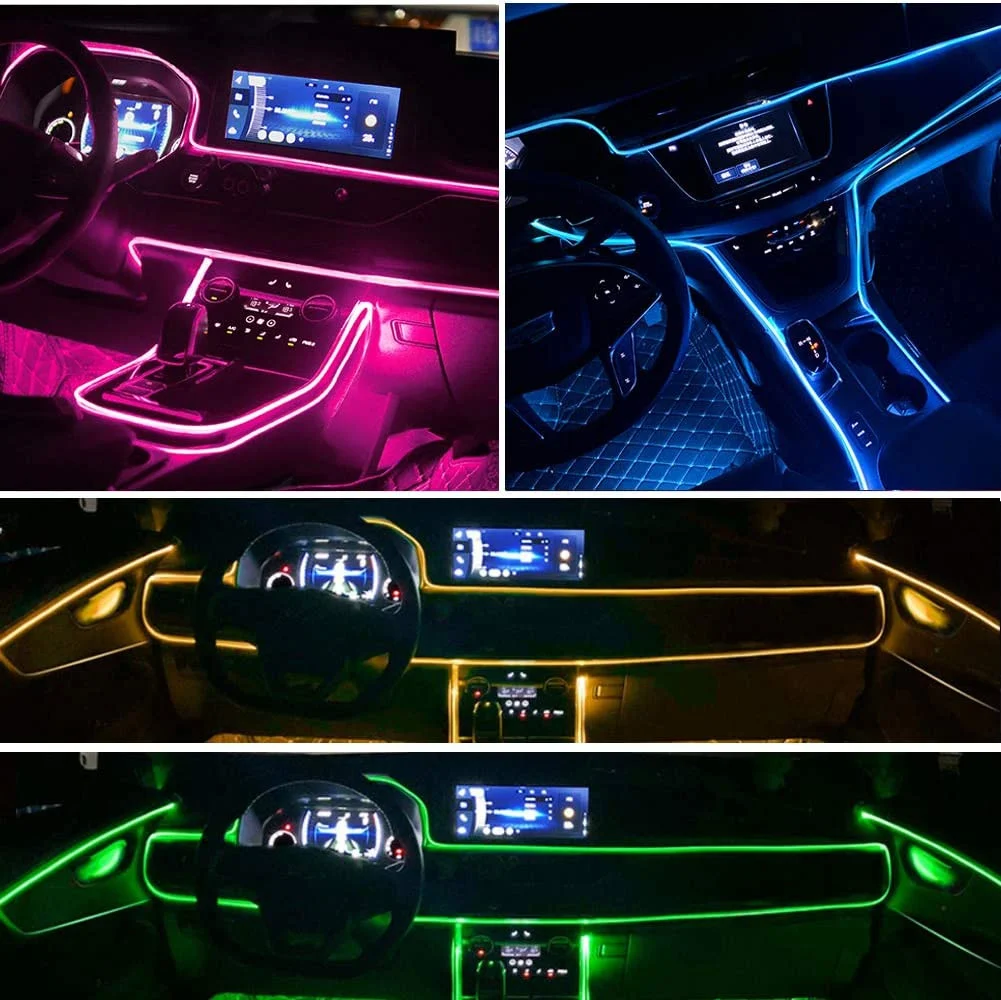 Kit banda LED lumini ambientale RGB bord si portiere control culori prin aplicatie telefon 6 metri [1]