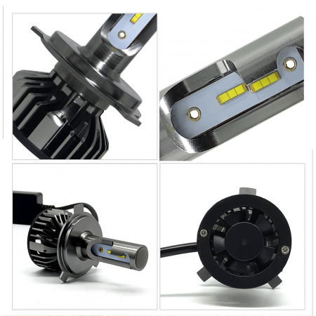 Becuri Auto H4 LED CANBUS, F2, 10000lm 12V 24V 72W [5]