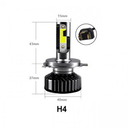 Becuri Auto H7 LED CANBUS F2 10000lm 12V 24V 72W [4]