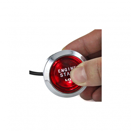 Universale - Kit buton pornire motor autoturism cu iluminare Rosu / Albastru 12V Cod: ES02 - Lumina Albastra