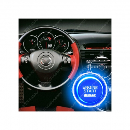 Kit buton pornire motor autoturism cu iluminare Rosu / Albastru 12V Cod: ES02 - Lumina Albastra [5]