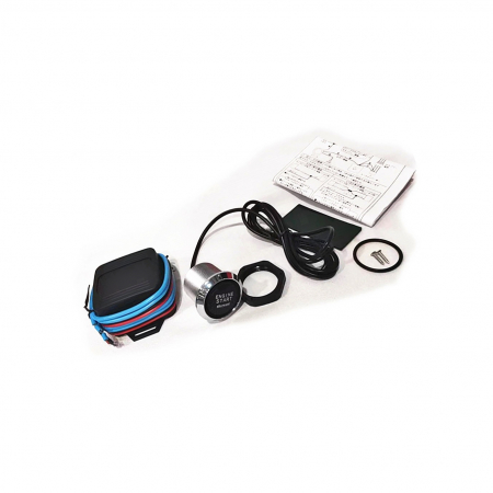 Kit buton pornire motor autoturism cu iluminare Rosu / Albastru 12V Cod: ES02 - Lumina Albastra [2]