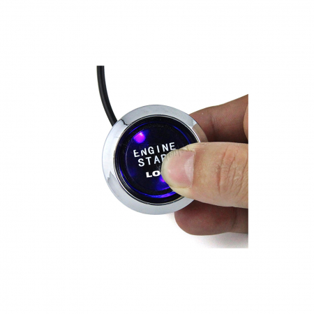 Kit buton pornire motor autoturism cu iluminare Rosu / Albastru 12V Cod: ES02 - Lumina Albastra [1]